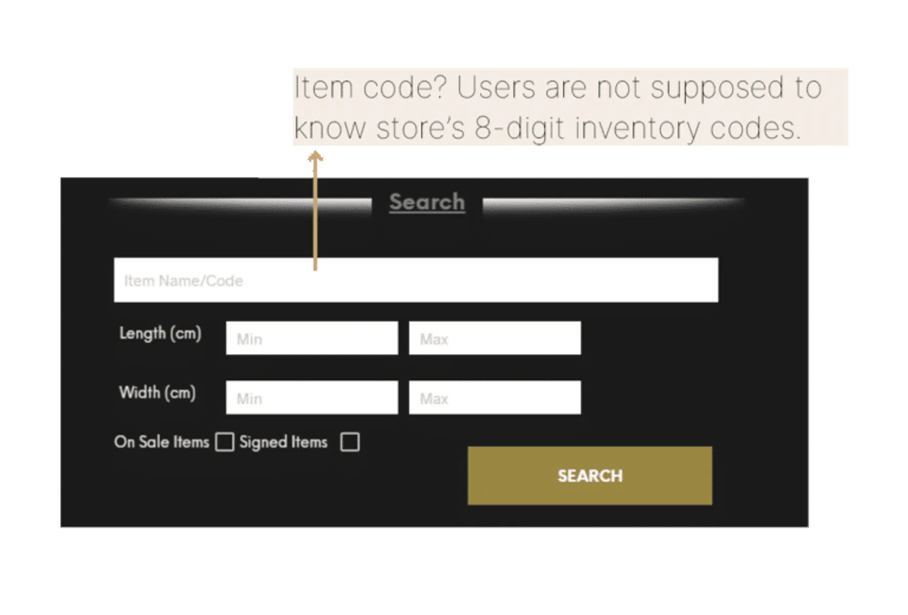 shop search design problem
