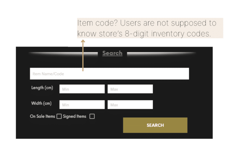 shop search design problem